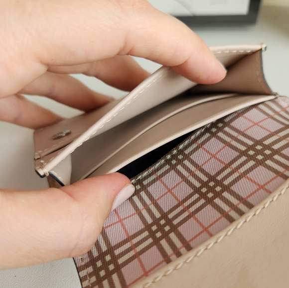 BURBERRY Ultra Rare Pink Nova Check Leather Wallet Card Holder - Picture 6 of 9